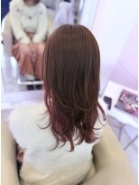 ヘアメイクアン(Hair Make Une)&nbsp;巻くたび可愛い♪モーブピンクインナー×ウルフ◎