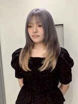エニフォーイーストハム(Eni for eastham) デザインカラー/裾カラー/グレージュ×ミルクティ