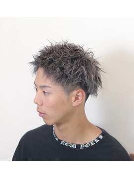 ツイストパーマ×シルバーメッシュ