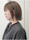 フェミニンで可愛いチェリーブラウンイメチェンボブ