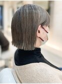 本八幡×ミニボブ×白髪ぼかし×グレイカラー