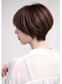 丸みショート/マッシュショート/小顔ショートボブ/大人ボブb