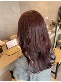 ピンクブラウン艶カラーゆるふわロングヘア髪質改善20代30代