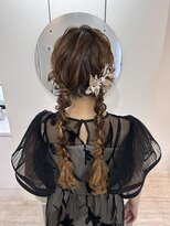 ツイン編みおろし/編みおろし/結婚式/参列/お呼ばれヘア