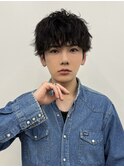 抜け感のある無造作マッシュパーマ/時短スタイリング