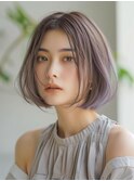 ナチュラルボブミニウルフチェリーブラウン20代30代40代50代