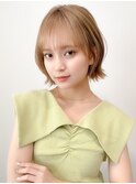 くびれヘアアプリコットオレンジ夏ヘアハイライトカラー        