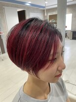 セレンディピティ(SERENDIPITY)&nbsp;前下がりショート/ハンサムショート/ダブルカラー/レッド/野幌