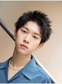 刈り上げアップバングビジネスヘアスパイキーショート