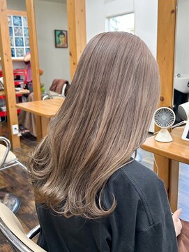 Wカラー　ふんわりベージュカラー