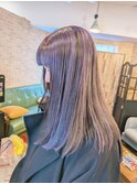 アンブレラカラーなラベンダー青紫はブリーチ1回