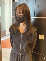 インク サカエ(inq sakae)&nbsp;透明感ワンカラー/グレージュ/ロング/ハッシュカット