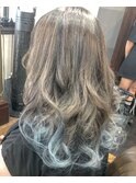 【奈良/inni hair】アイスブルーグラデーションカラー