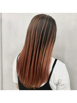 エイト ヘアサロン 渋谷本店(EIGHT) バレイヤージュ×オレンジtt51