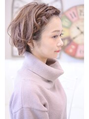 【メイズ 東中野・鍛原志行】ショートの編み込みヘアアレンジ