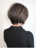 【WILLOW京橋】明るいお白髪染めのショートボブ(井下貴史)