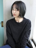 バース(BIRTH)&nbsp;天神【BIRTH】うぶバング外ハネミニボブ×くすみブルー