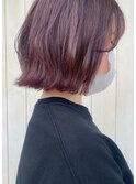【airi】ブリーチあり　ピンクバイオレット×くびれボブ