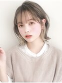 外ハネボブモテ髪こなれミディセクションカラー薄めバング