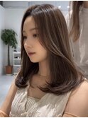 レイヤーカットハイライトショートヘアイルミナカラーオージュア