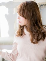 モッズ ヘア 福岡姪浜店(mod's hair) mod's姪浜/フェザーバング艶感カーキベージュエアリーロングh