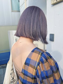 ベンジー オウン 代々木上原店(benji own) ラベンダーグレー　切りっぱなしボブ