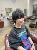 メンズライク  刈り上げマッシュショート ブルーブラック 王寺