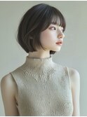 ★グレージュデザインカラーハッシュカットツートンカラーボブ