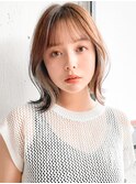 ◎ミニウルフホワイトグレージュデジタルパーマチェリーブラウン