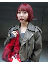 レコ 渋谷(LECO)&nbsp;ミニマムレッドボブミニボブショートヘアダブルカラー