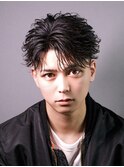 フェザーショート　ニュアンスパーマ　センターパート　毛流れ