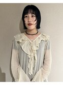 ［hina］切りっぱなしボブ×顔まわりレイヤー