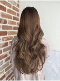 韓国ハイレイヤー×ベージュブラウン