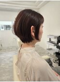 ショートボブ◎ピンクブラウン