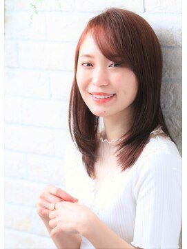 ソア 武蔵小杉(SOAR) 前髪大人かわいいココアブラウンレッドゆるふわフリンジウェーブ