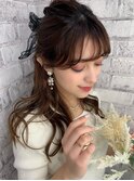 レディなハーフアップアレンジ