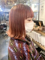 トロニー(TLONY)&nbsp;オレンジレッド　縮毛ブリーチ　stylist/miaki
