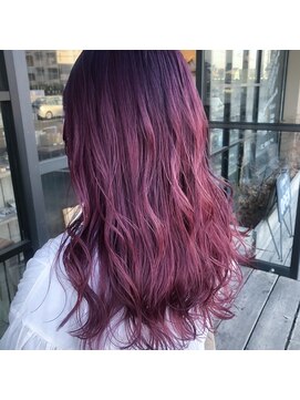 ミル(1001 mille) 韓国風ピンクパープルのミディアムレイヤー【1001mille】