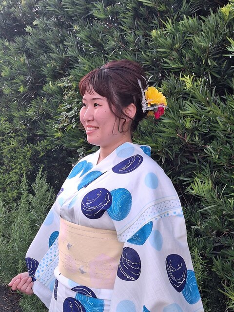 浴衣のお着付けとヘアセット