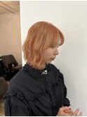 【韓国風】オレンジベージュボブ