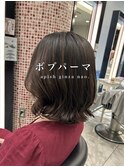ボブパーマ/コテ巻き風パーマ/ロブパーマ/伸ばしかけ/ボブヘア