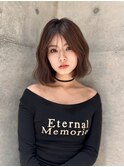 イメチェン外ハネボブ美髪ワイドバング顔周りレイヤーカット