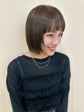 美容室ヒラトヤ 都南店 20代30代40代50代ナチュラルブラウン小顔レイヤーボブ