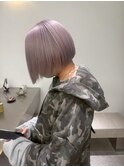 顎ラインボブ/ハイトーンボブ/ホワイトラベンダー/ミニボブ