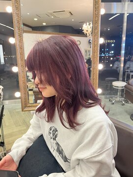 コワファースト 大分(COIFF1RST) ブリーチあり！チェリーピンクカラー