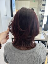 ビューナゴヤ 名駅(VIEW NAGOYA)&nbsp;レイヤーカット/外ハネレイヤー/くびれヘア/レッドブラウン