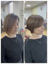 メモリーズ 表参道(Memories)&nbsp;《30.40.50代》前下がりショートボブ×透明感カラー
