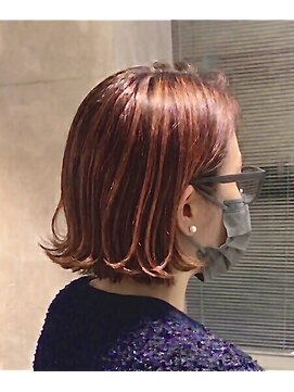 ノア ヘアメイク(Noa hair make) 外ハネボブ/ハイライトカラー/ピンクブラウン