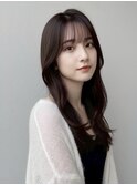 大人可愛い20代30代40代ロングレイヤーグレージュ