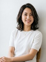 ICH GO向ケ丘遊園店 【大人綺麗】立ち上げ前髪×立体感シークレットハイライトミディ